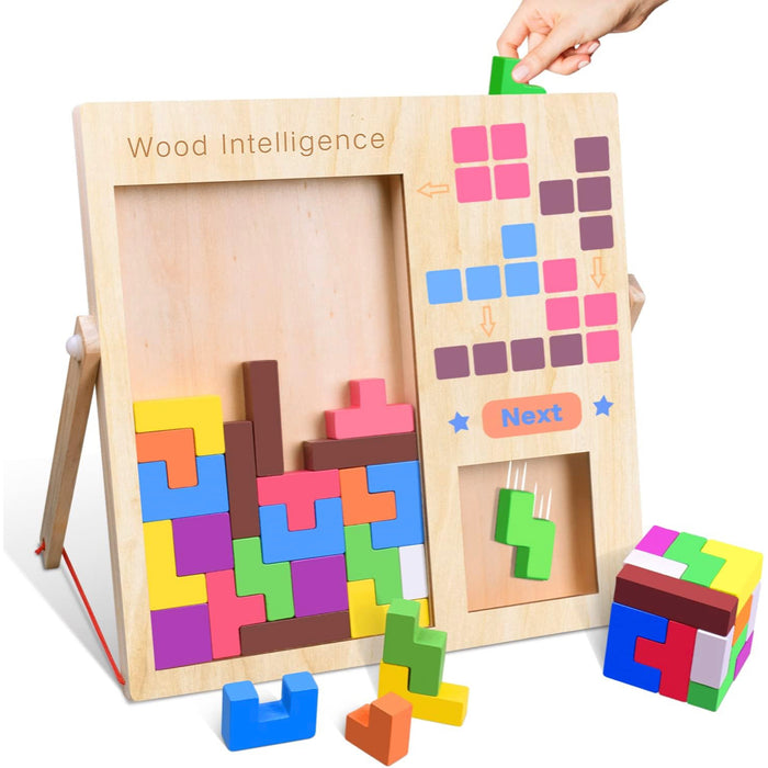 FFTROC Wooden Puzzles Thick Colorful 3D Russian Blocks ($53.64)